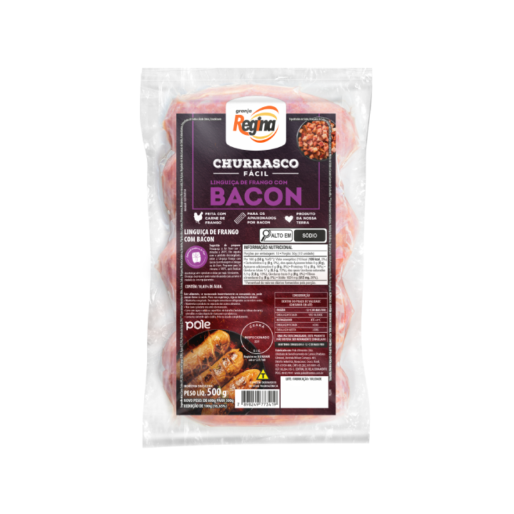 Linguiça Frango Com Bacon Cong 500g - Churrasco Fácil